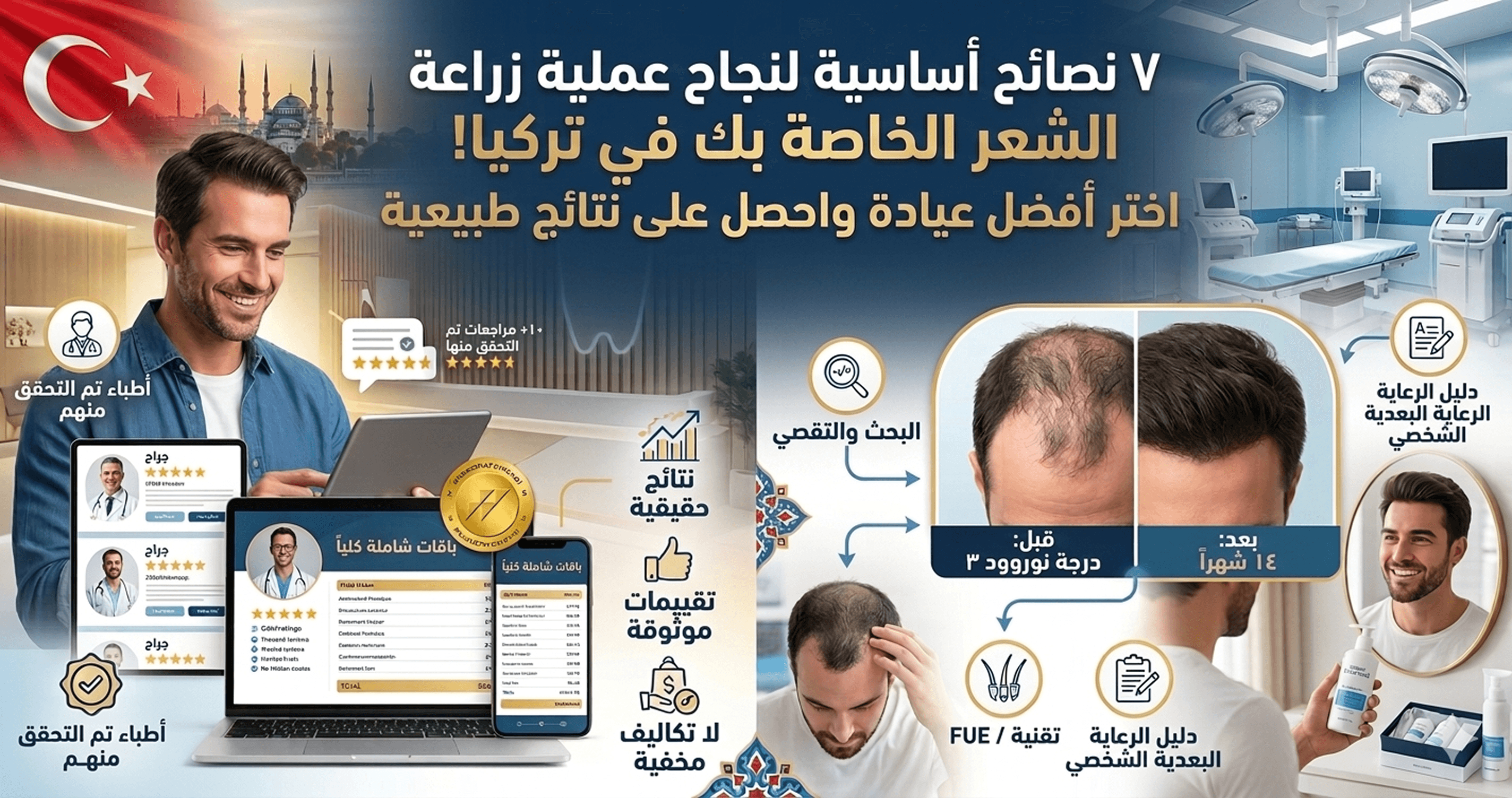 كيفية اختيار عيادة زراعة الشعر في تركيا: 7 أشياء يجب عليك التحقق منها